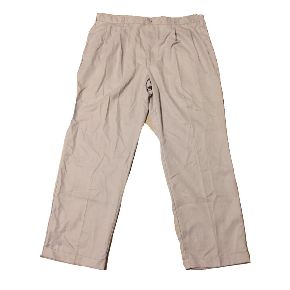 Dockers Men Size 40x30 Pleated Relaxed Fit Pants Light Beige Cuffed DD5